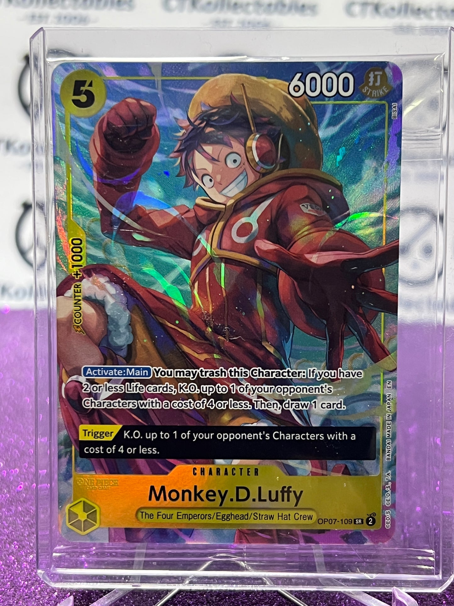 2025 ONE PIECE 500 YEARS IN THE FUTURE MONKEY.D.LUFFY # OP07-109 SR PROMO FOIL TCG CARD