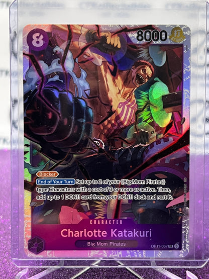 2025 ONE PIECE FIST OF DIVINE SPEED CHARLOTTE KATAKURI OP11-067 SR TCG FOIL CARD