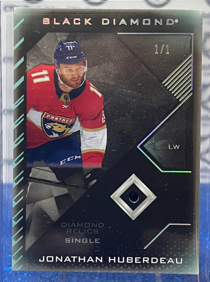 2021-22 UPPER DECK BLACK DIAMOND 1/1 JONATHAN HUBERDEAU # BDB-JH FLORIDA PANTHERS HOCKEY CARD