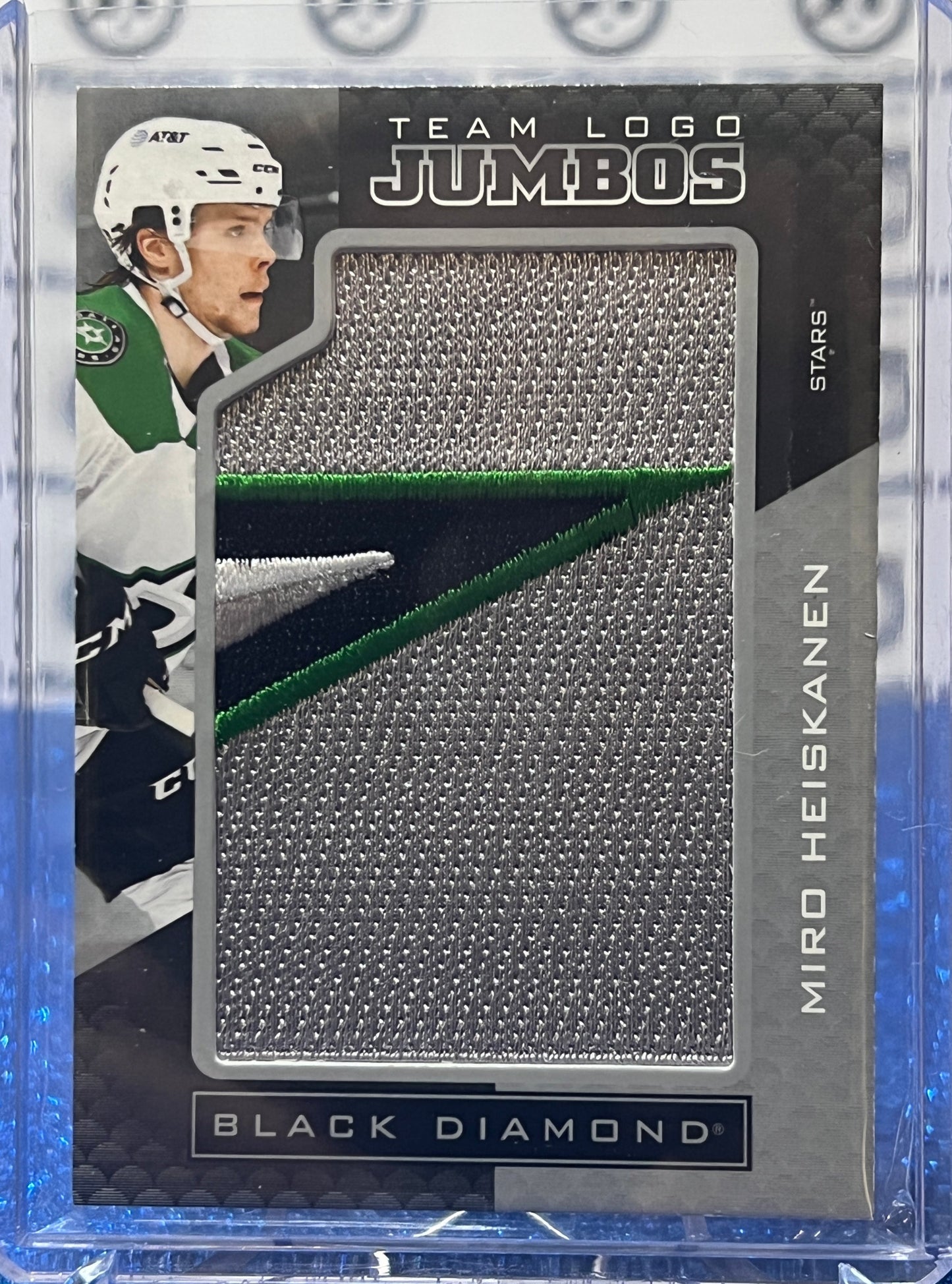 2021-22 UPPER DECK BLACK DIAMOND LOGO JUMBO MIRO HEISKANEN # TLDS-MH DALLAS STARS HOCKEY CARD