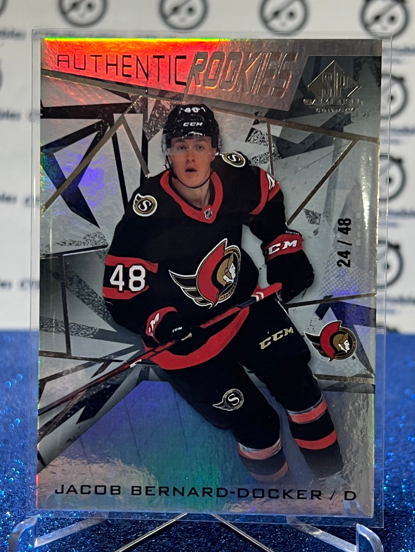 2021-22 UPPER DECK SP JACOB BERNARD-DOCKER # 182 AUTHENTIC ROOKIE  OTTAWA SENATORS HOCKEY CARD