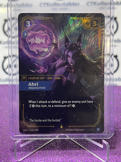 2025 RIFTBOUND LEAGUE OF LEGENDS AHRI # 199a/298 FOIL TRADING GAME CARD