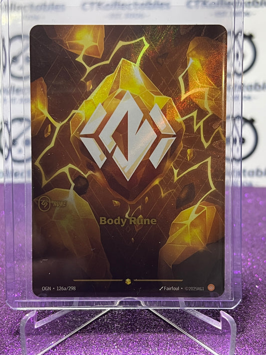 2025 RIFTBOUND LEAGUE OF LEGENDS BODY RUNE # 126a/298  FOIL TRADING GAME CARD