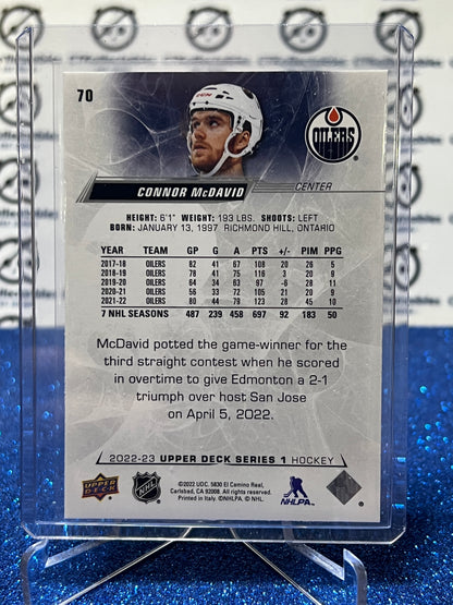 2022-23 UPPER DECK CONNOR McDAVID # 70  EDMONTON OILERS HOCKEY CARD