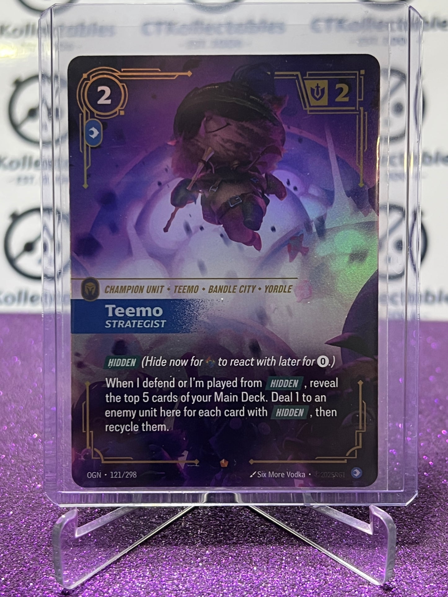 2025 RIFTBOUND LEAGUE OF LEGENDS TEEMO # 121/298 EPIC FOIL TRADING GAME CARD