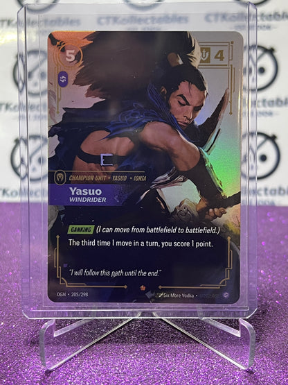 2025 RIFTBOUND LEAGUE OF LEGENDS YASUO # 205/298 EPIC FOIL TRADING GAME CARD