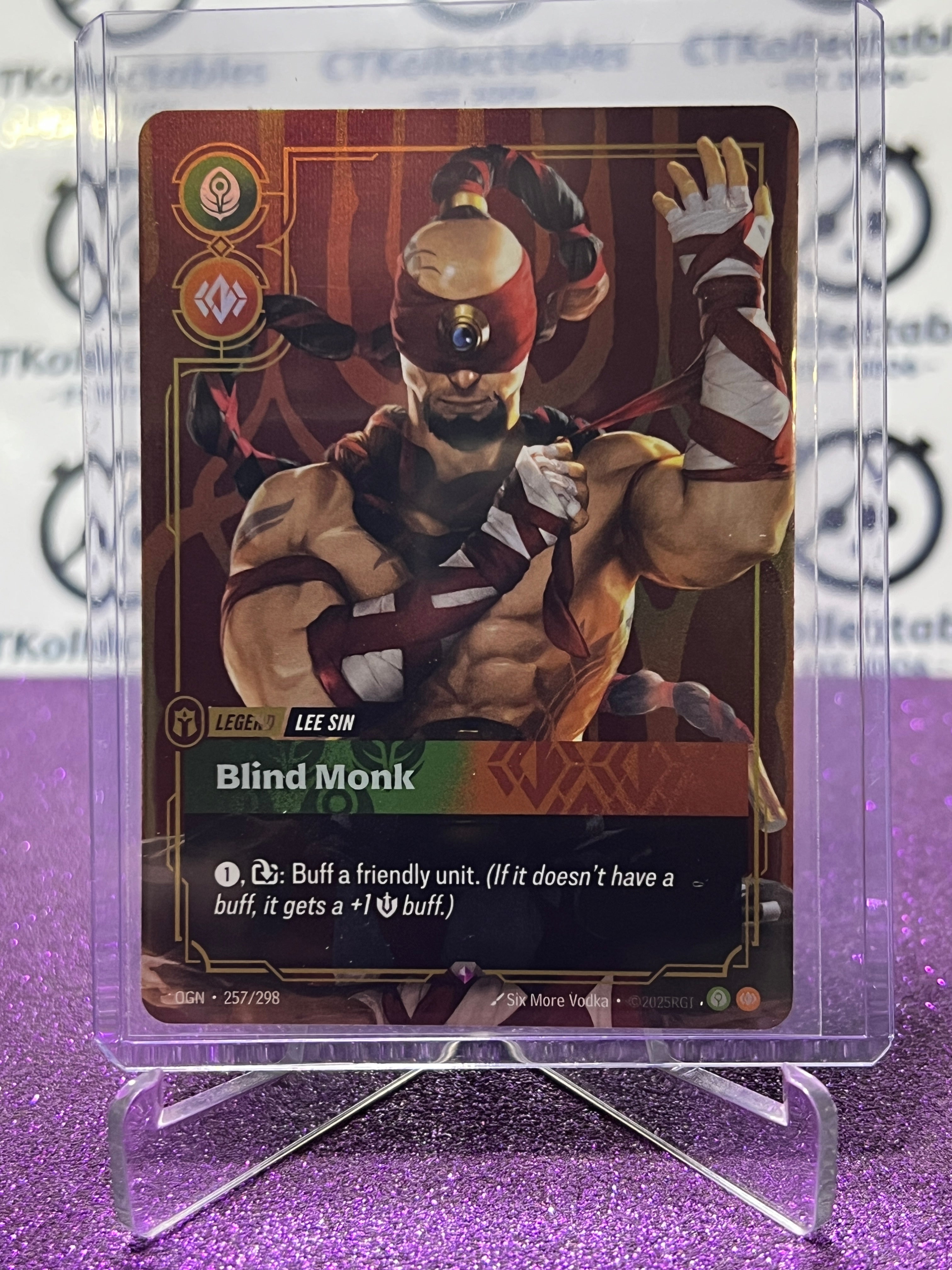 2025 RIFTBOUND LEAGUE OF LEGENDS BLIND MONK # 257/298 RARE FOIL TRADIN ...