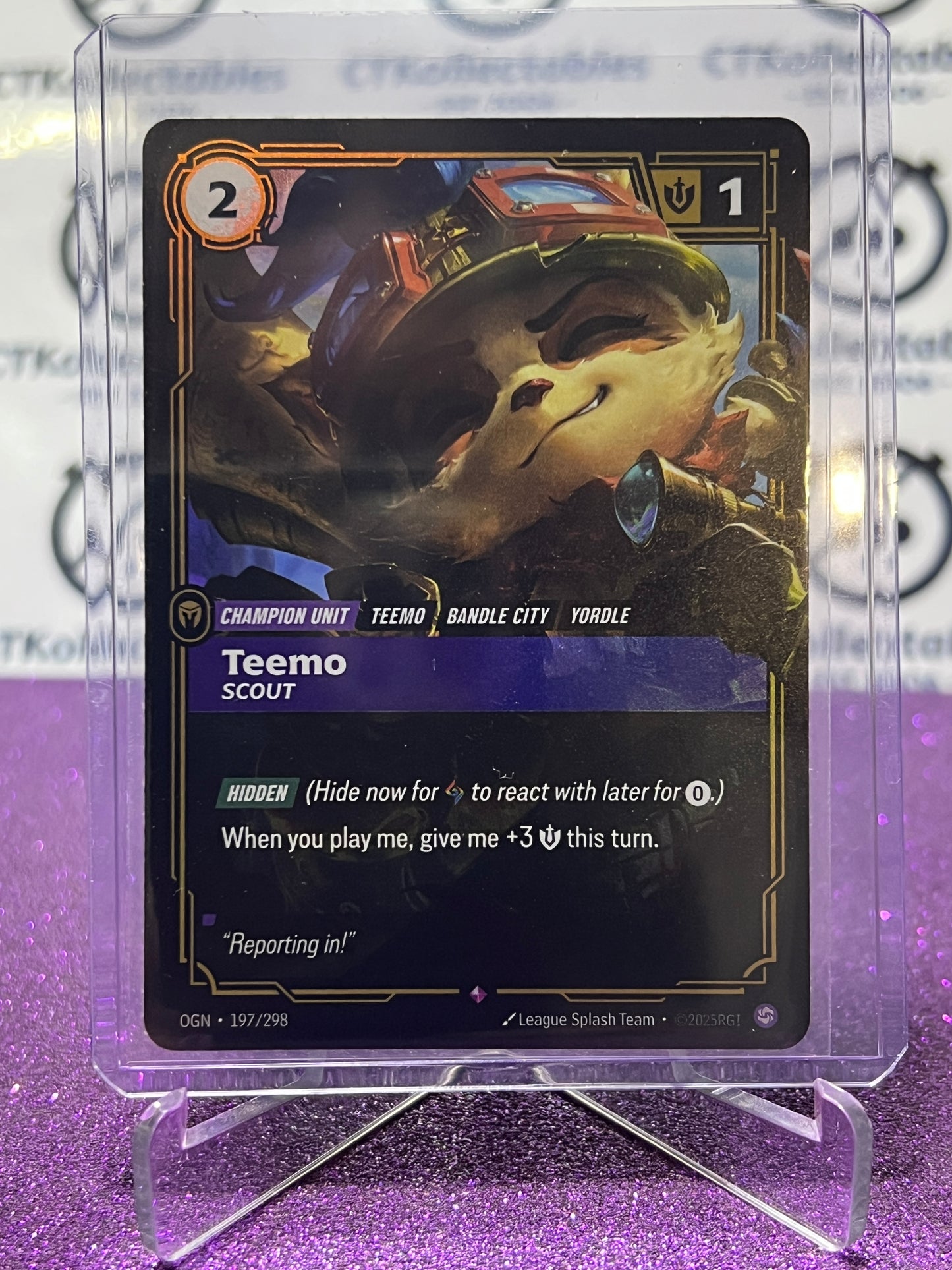 2025 RIFTBOUND LEAGUE OF LEGENDS TEEMO # 197 /298 RARE FOIL TRADING GAME CARD