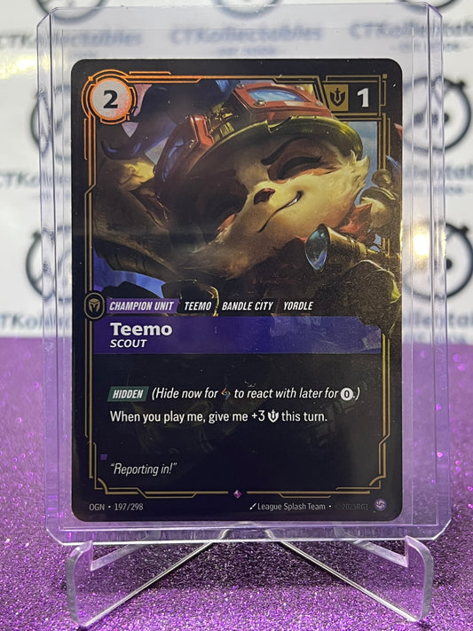 2025 RIFTBOUND LEAGUE OF LEGENDS TEEMO # 197 /298 RARE FOIL TRADING GAME CARD
