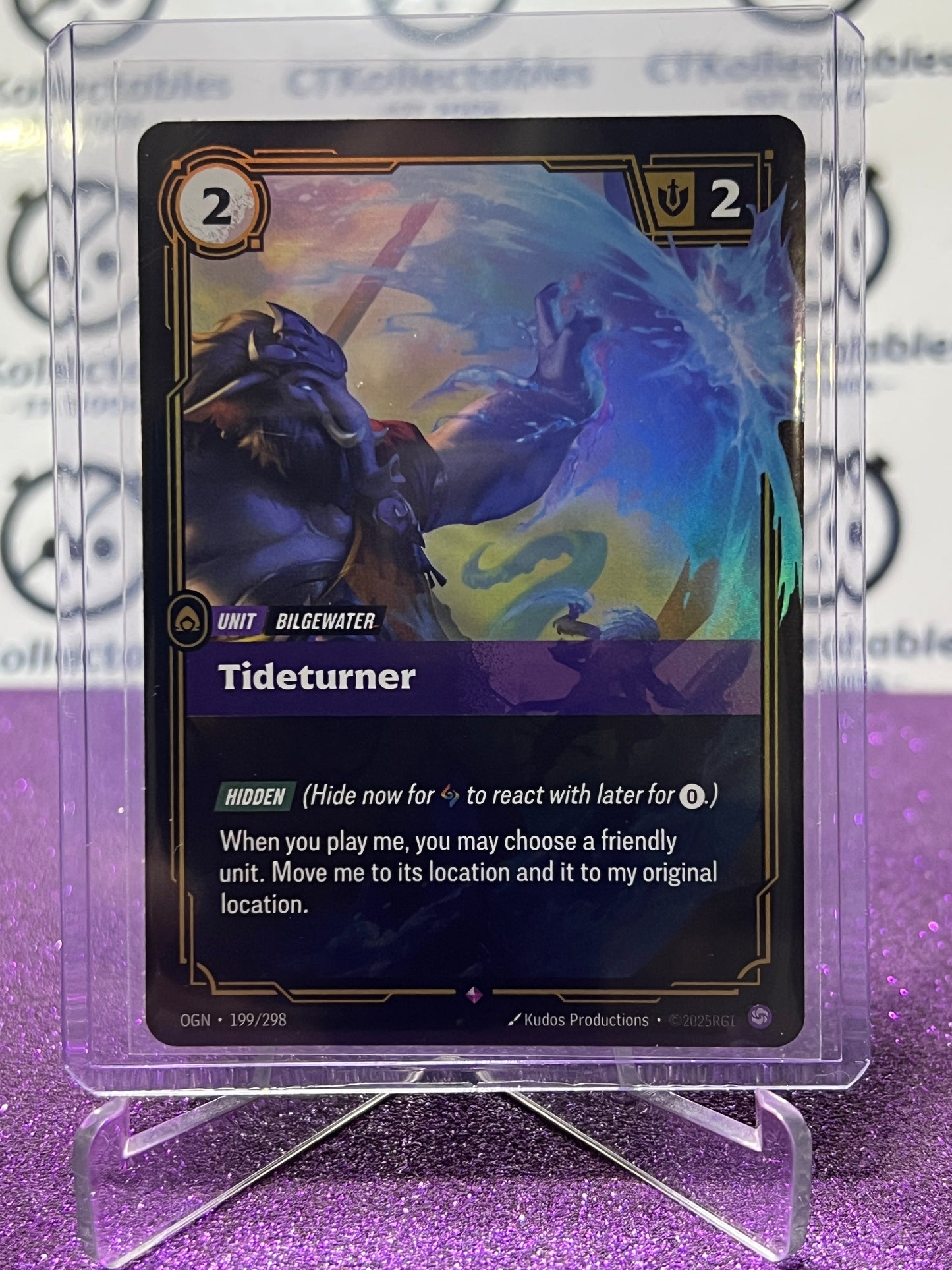 2025 RIFTBOUND LEAGUE OF LEGENDS TIDETURNER # 199 /298 RARE FOIL TRADING GAME CARD