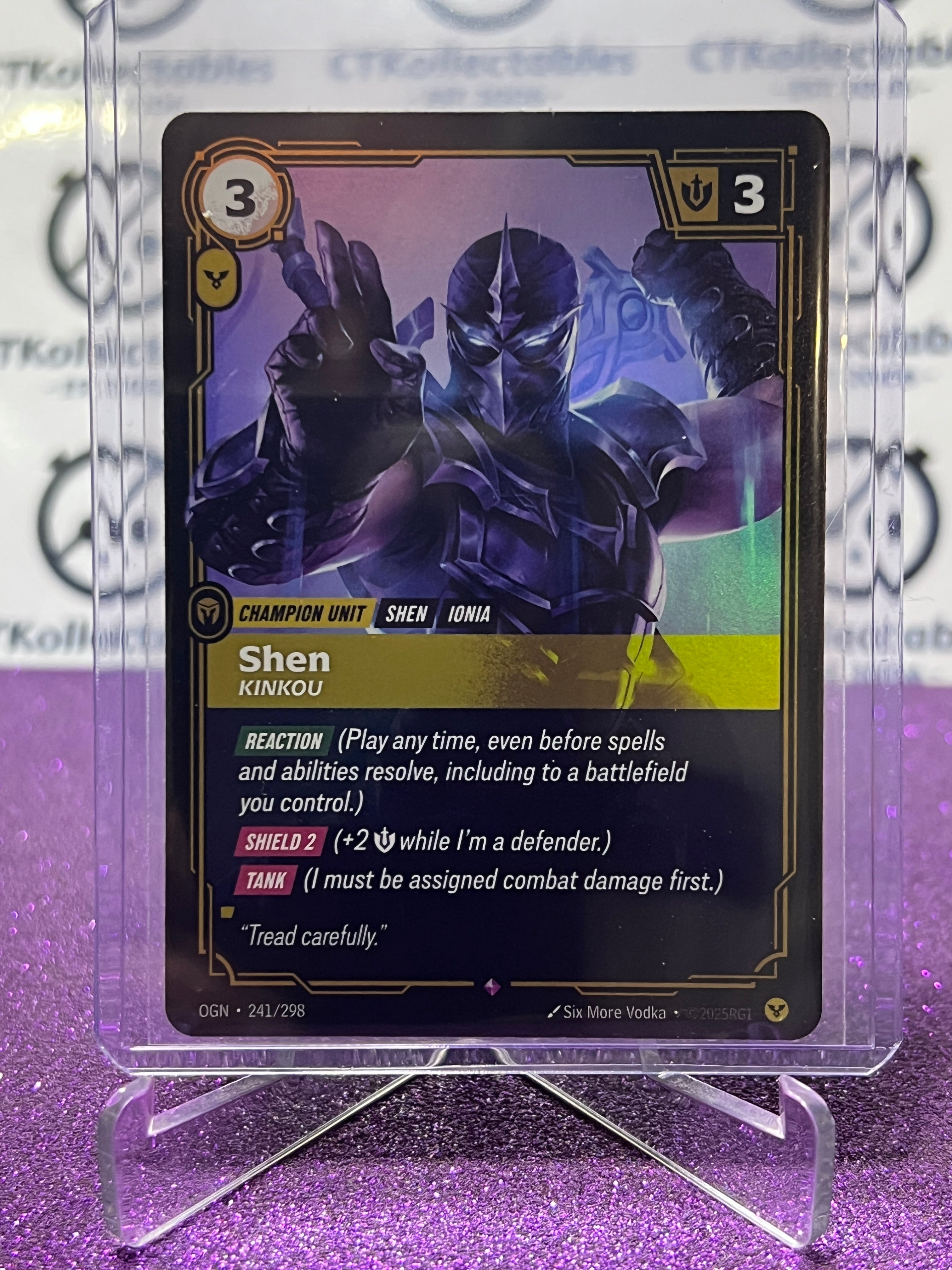 2025 RIFTBOUND LEAGUE OF LEGENDS SHEN # 241 /298 RARE FOIL TRADING GAM ...