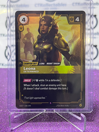 2025 RIFTBOUND LEAGUE OF LEGENDS LEONA # 238 /298 RARE FOIL TRADING GAME CARD