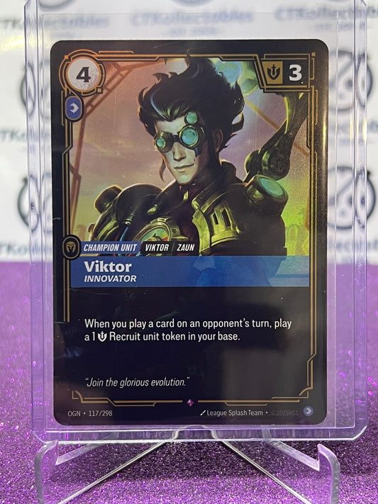 2025 RIFTBOUND LEAGUE OF LEGENDS VIKTOR # 117/298 RARE FOIL TRADING GAME CARD