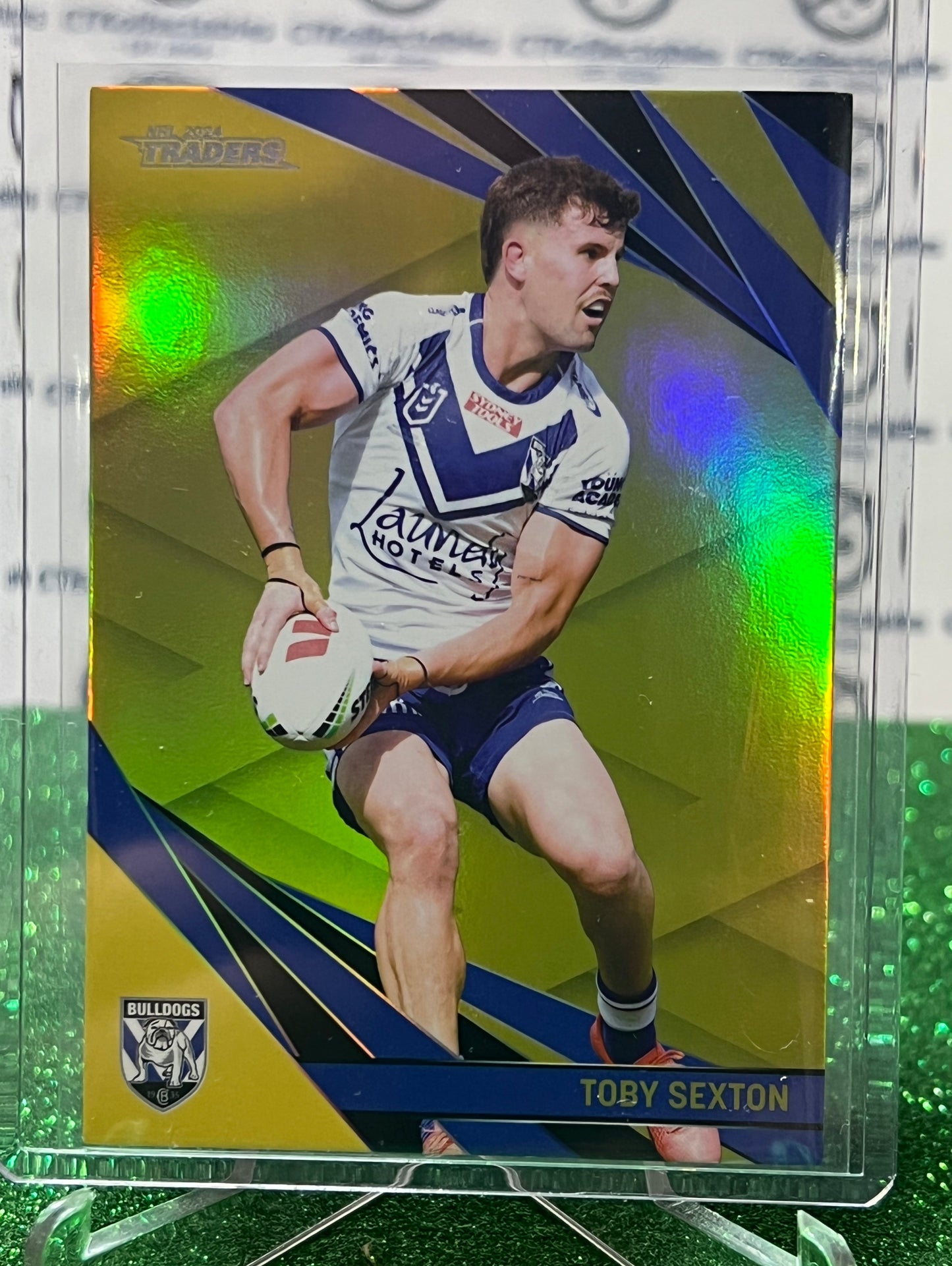 2024 NRL TRADERS TOBY SEXTON # GS 027 TITANIUM GOLD SPECIAL CANTERBURY BULLDOGS # 64/82