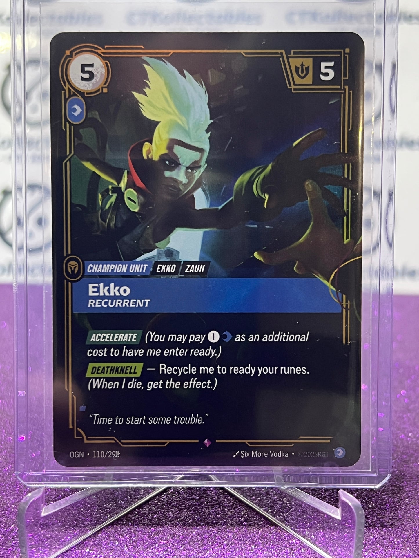 2025 RIFTBOUND LEAGUE OF LEGENDS EKKO # 110/298 RARE FOIL TRADING GAME CARD