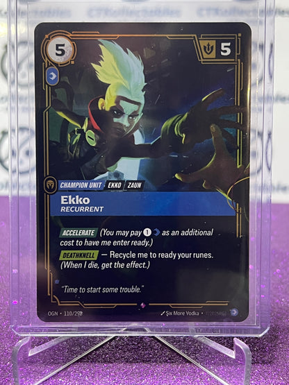 2025 RIFTBOUND LEAGUE OF LEGENDS EKKO # 110/298 RARE FOIL TRADING GAME CARD