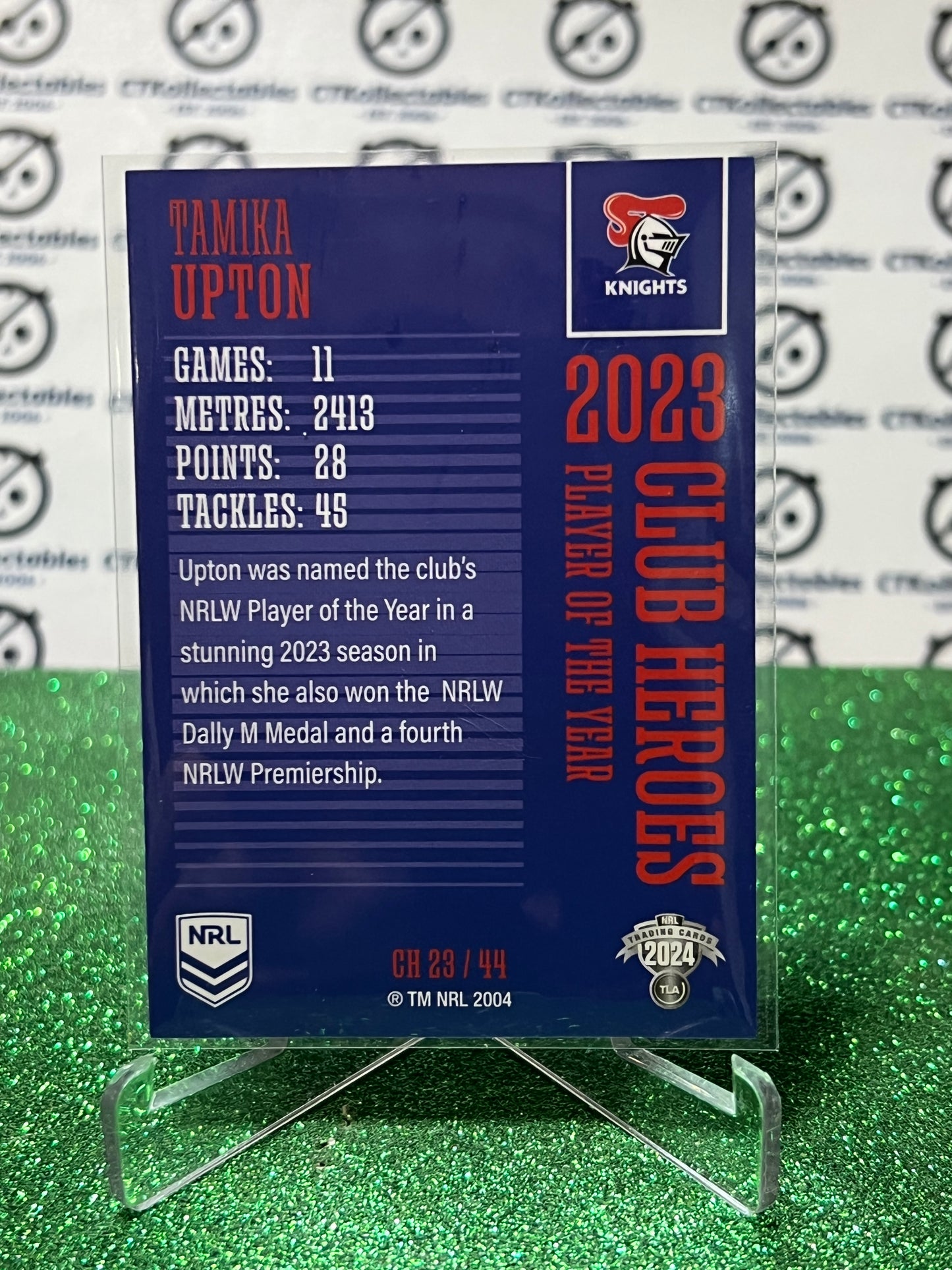 2024 NRL TRADERS TAMIKA UPTON # CH 23/44 CLUB HEROES NEWCASTLE KNIGHTS