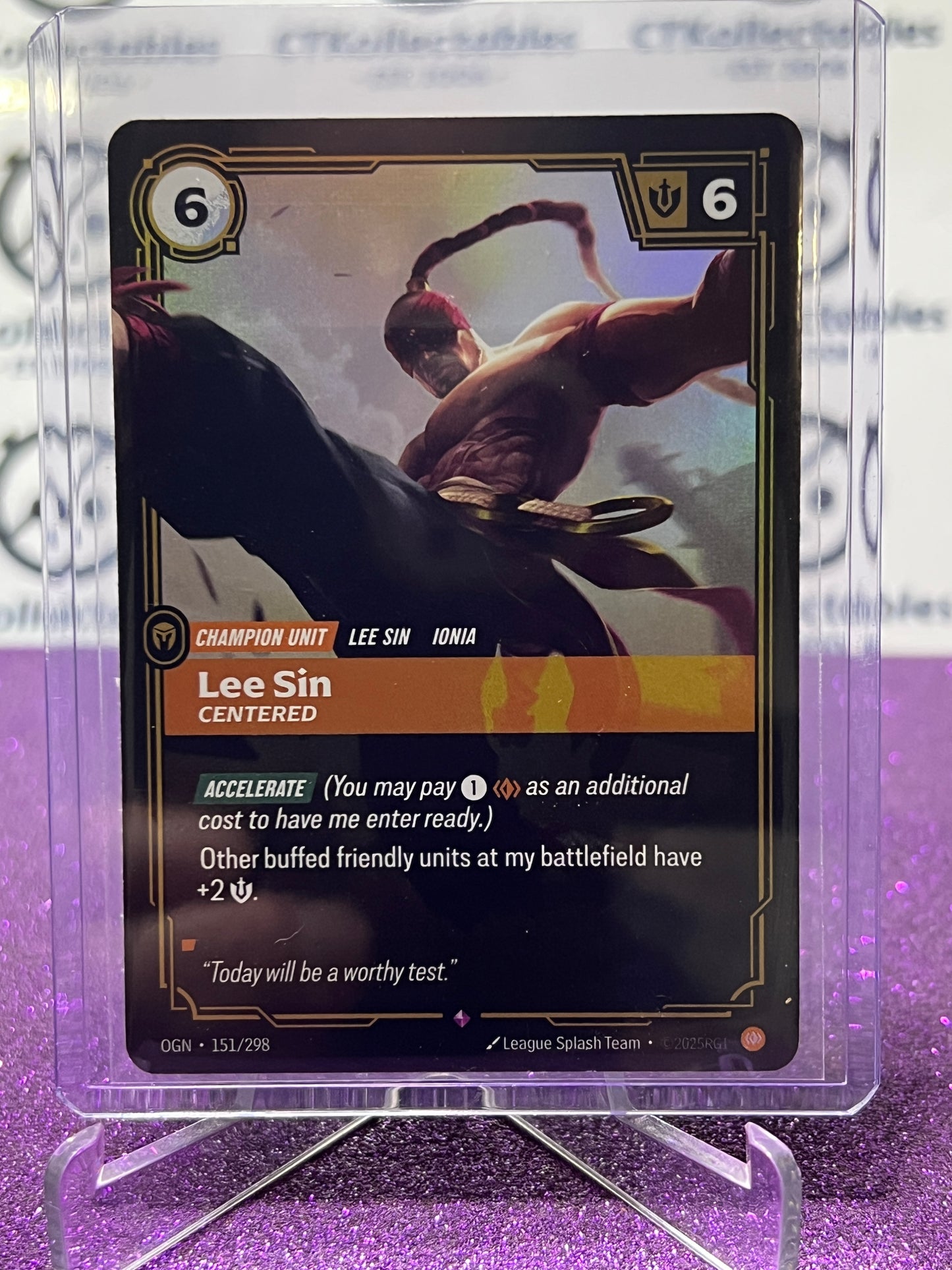 2025 RIFTBOUND LEAGUE OF LEGENDS LEE SIN # 151/298 RARE FOIL TRADING GAME CARD