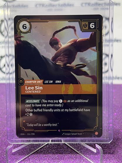 2025 RIFTBOUND LEAGUE OF LEGENDS LEE SIN # 151/298 RARE FOIL TRADING GAME CARD