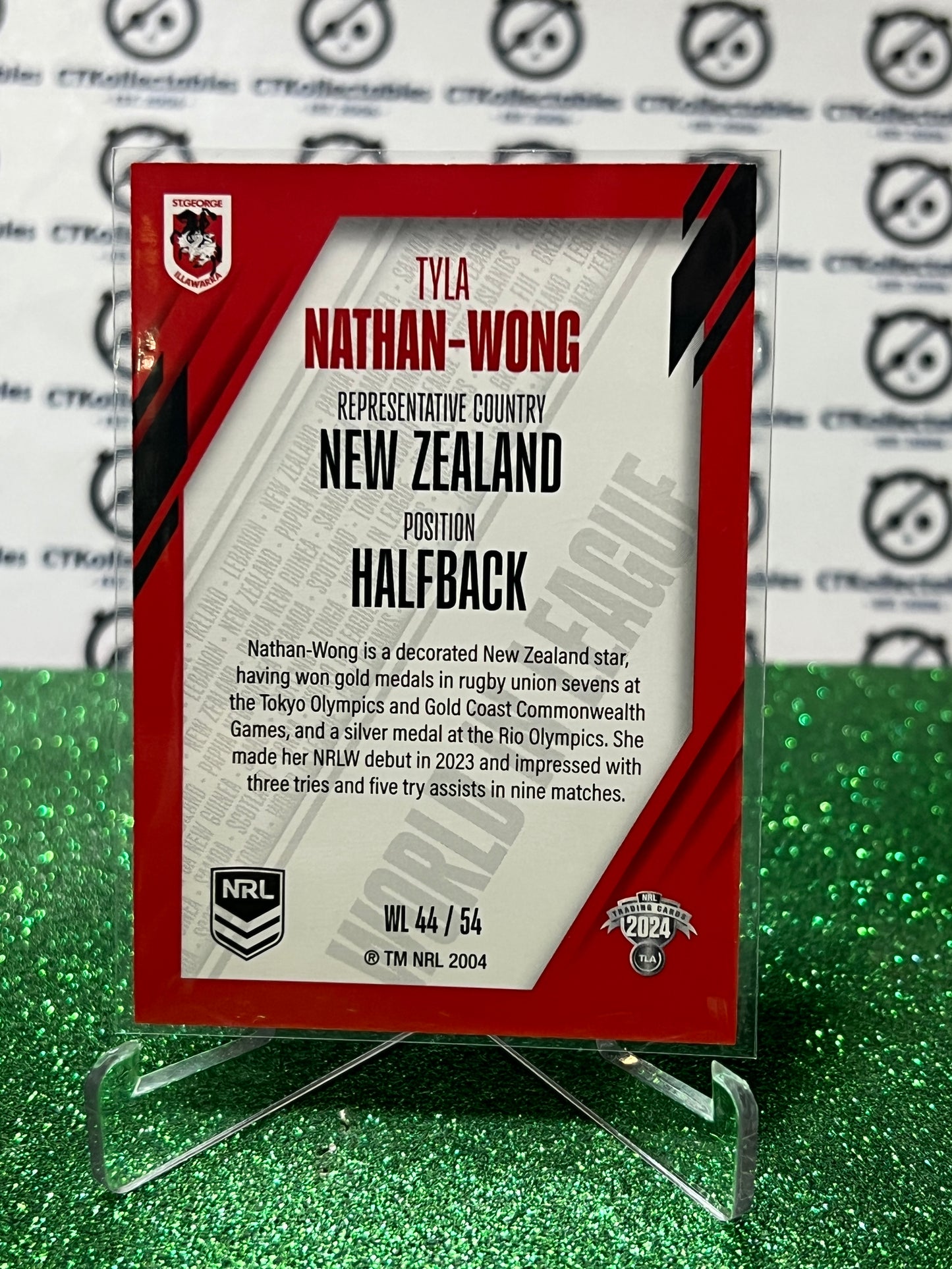 2024 NRL TRADERS TYLA NATHAN-WONG # WL 44/54 WORLD IN LEAGUE NEW ZEALAND ST. GEORGE DRAGONS