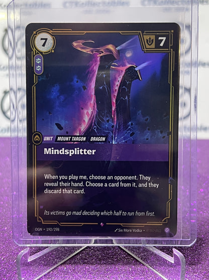 2025 RIFTBOUND LEAGUE OF LEGENDS MINDSPLITTER # 192/298 RARE FOIL TRADING GAME CARD