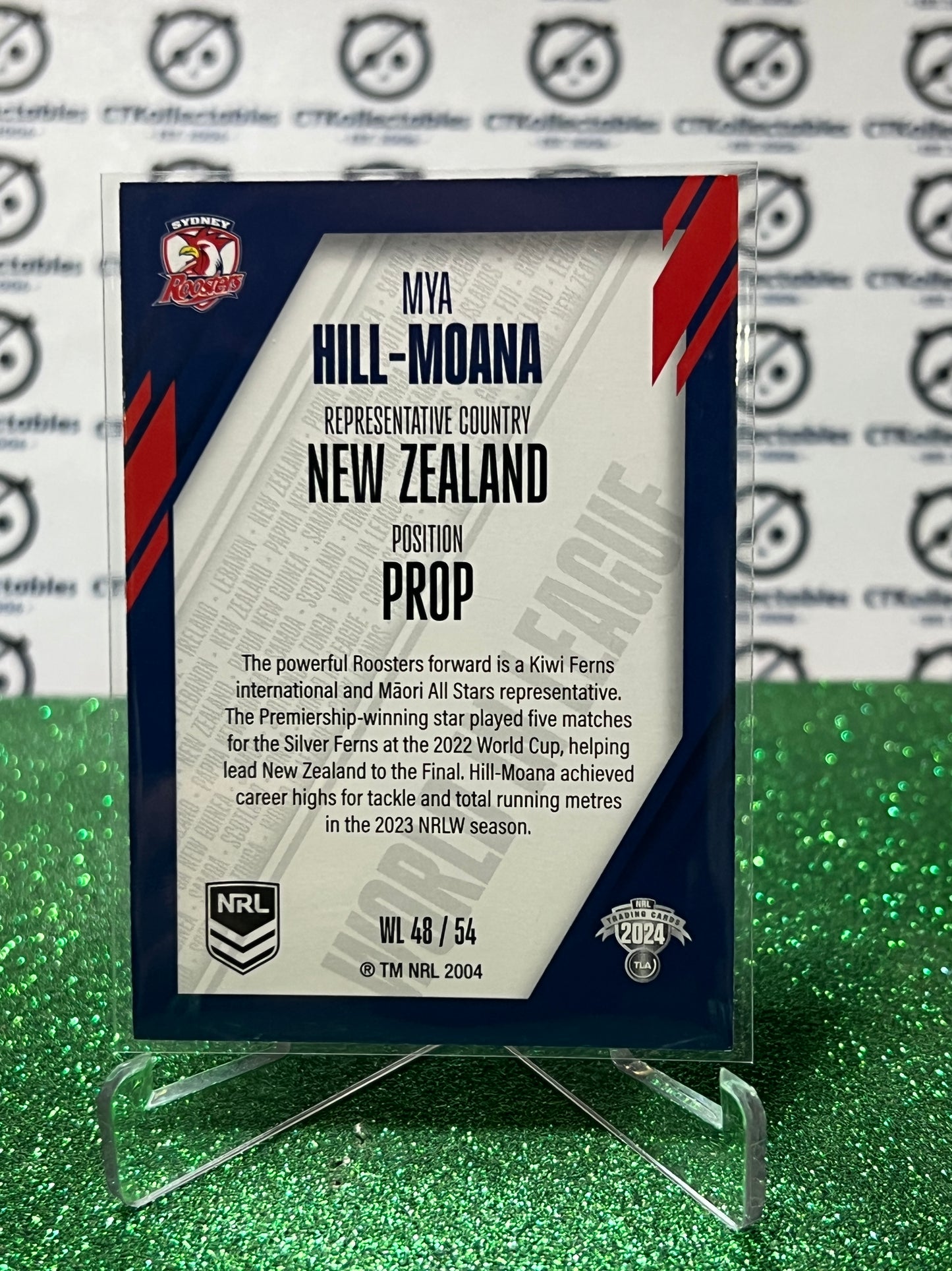 2024 NRL TRADERS MYA HILL-MOANA # WL 48/54 WORLD IN LEAGUE NEW ZEALAND SYDNEY ROOSTERS