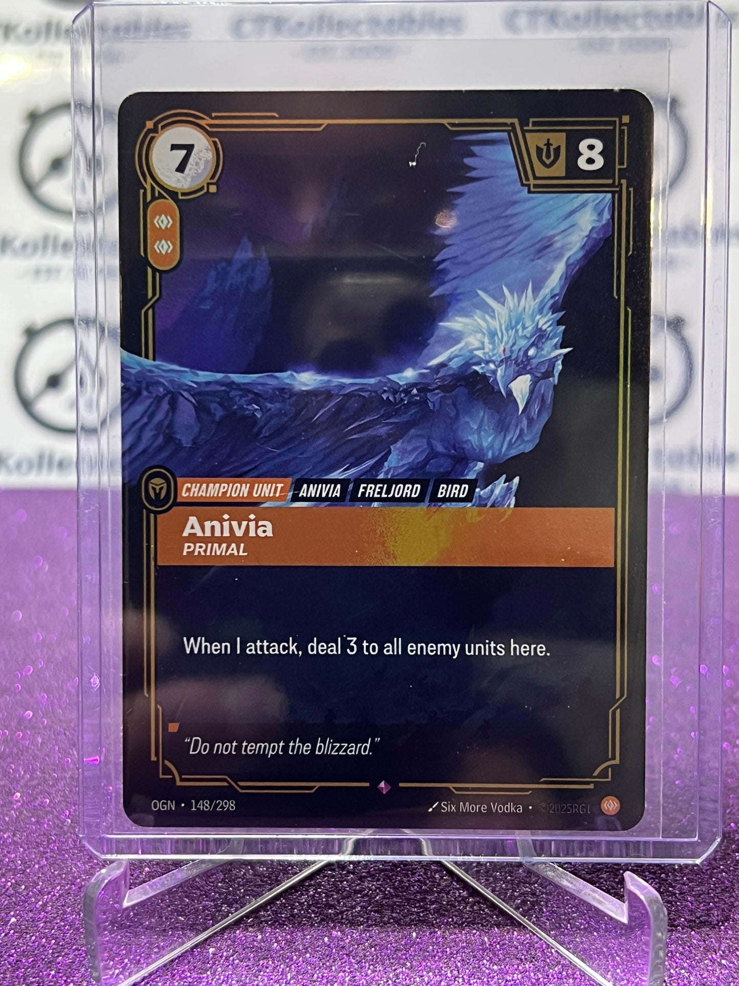 2025 RIFTBOUND LEAGUE OF LEGENDS ANIVIA # 148/298 RARE FOIL TRADING GAME CARD