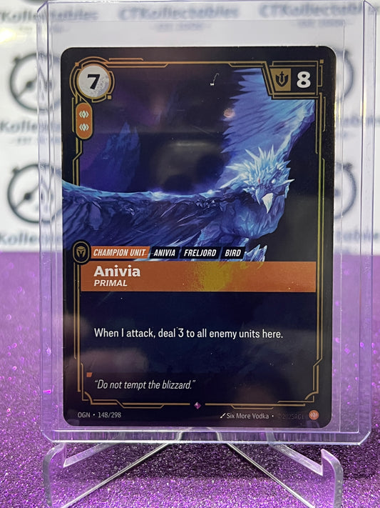 2025 RIFTBOUND LEAGUE OF LEGENDS ANIVIA # 148/298 RARE FOIL TRADING GAME CARD
