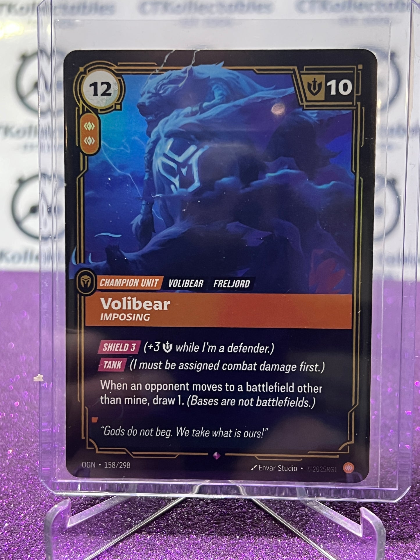 2025 RIFTBOUND LEAGUE OF LEGENDS VOLIBEAR # 158/298 RARE FOIL TRADING ...
