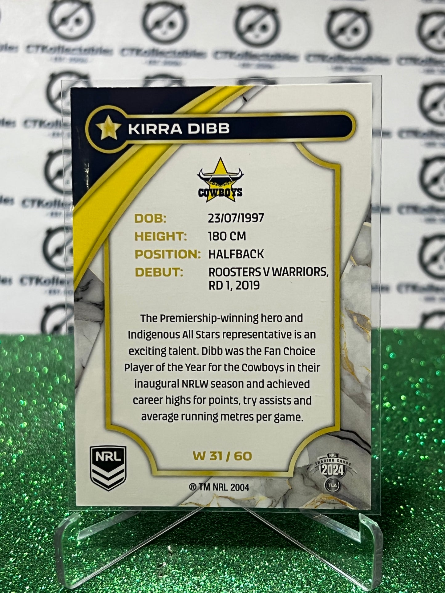 2024 NRL TRADERS TITANIUM KIRRA DIBB # W 31/60  NORTH QUEENSLAND COWBOYS