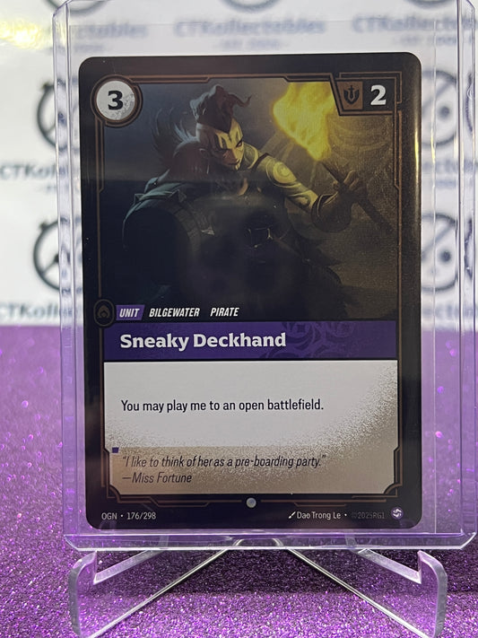 2025 RIFTBOUND LEAGUE OF LEGENDS SNEAKY DECKHAND # 176/298  FOIL TRADING GAME CARD