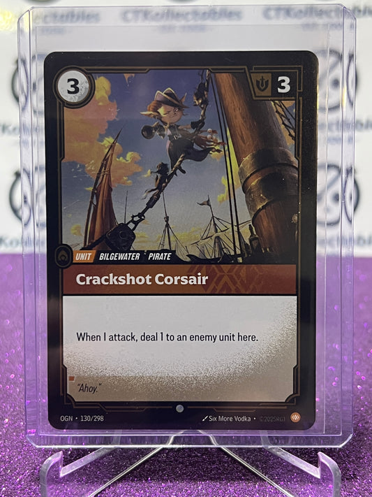 2025 RIFTBOUND LEAGUE OF LEGENDS CRACKSHOT CORSAIR # 130/298  FOIL TRADING GAME CARD