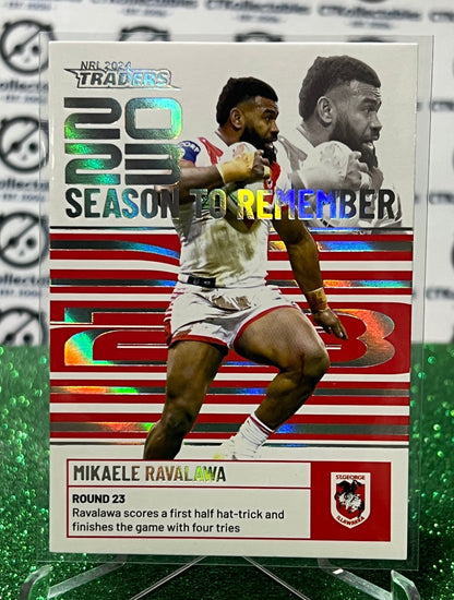 2024 NRL TRADERS TITANIUM MIKAELE RAVALAWA # SR 41/51  ST. GEORGE DRAGONS