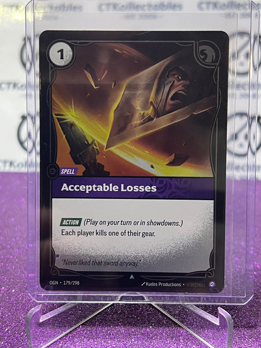 2025 RIFTBOUND LEAGUE OF LEGENDS ACCEPTABLE LOSSES # 179/298  FOIL TRADING GAME CARD