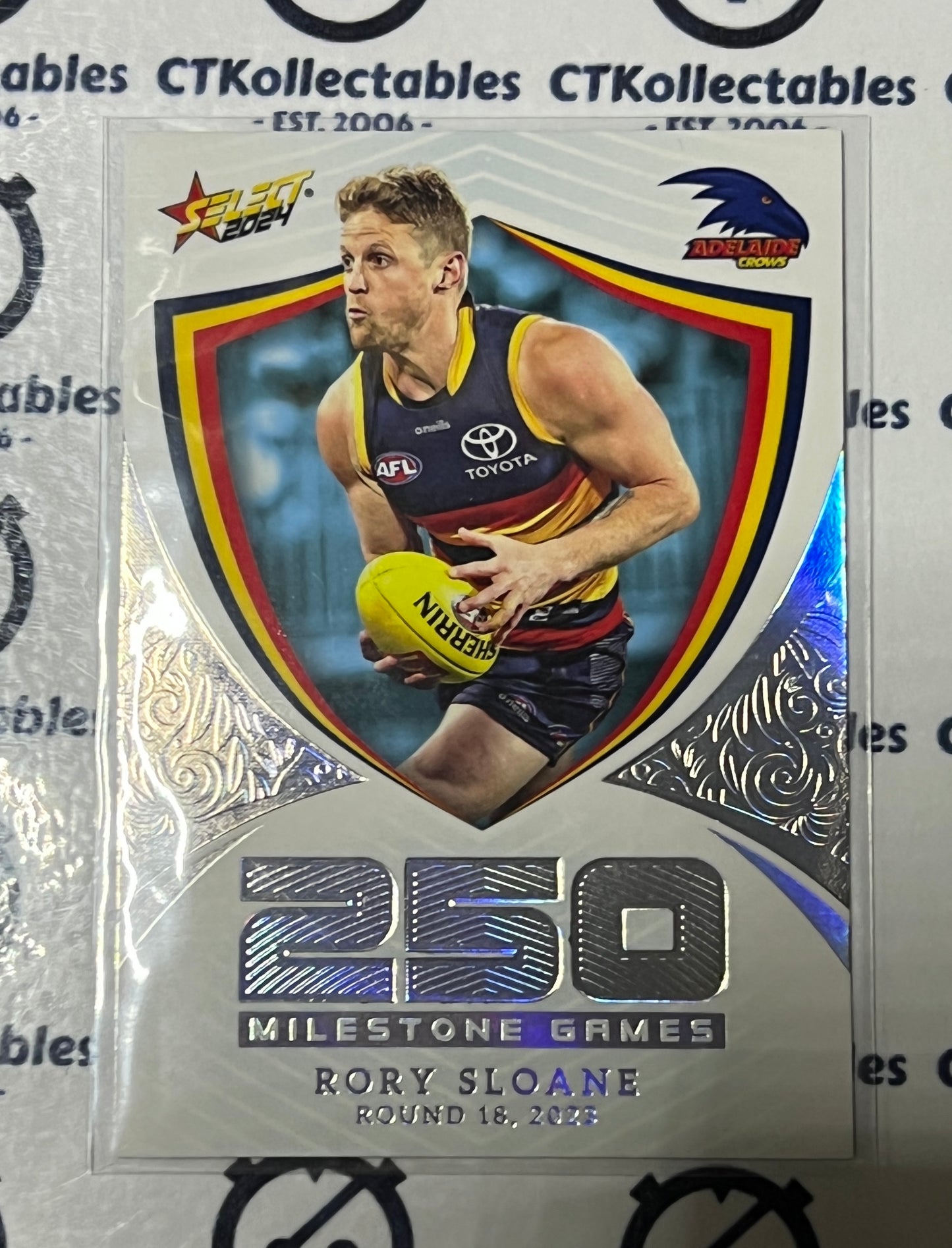 2024 AFL SELECT FOOTY STARS RORY SLOANE # MG4 MILESTONE 250 ADELAIDE CROWS