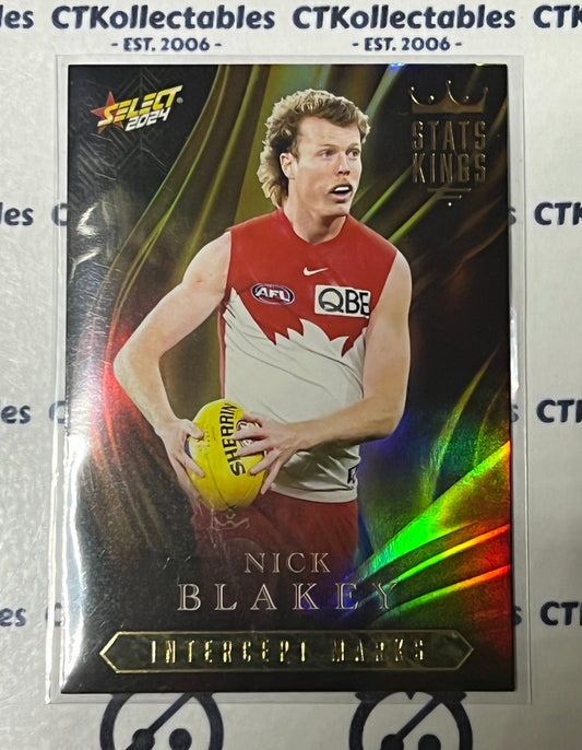 2024 AFL SELECT FOOTY STARS NICK BLAKEY # SK77 STATS KINGS SYDNEY SWANS