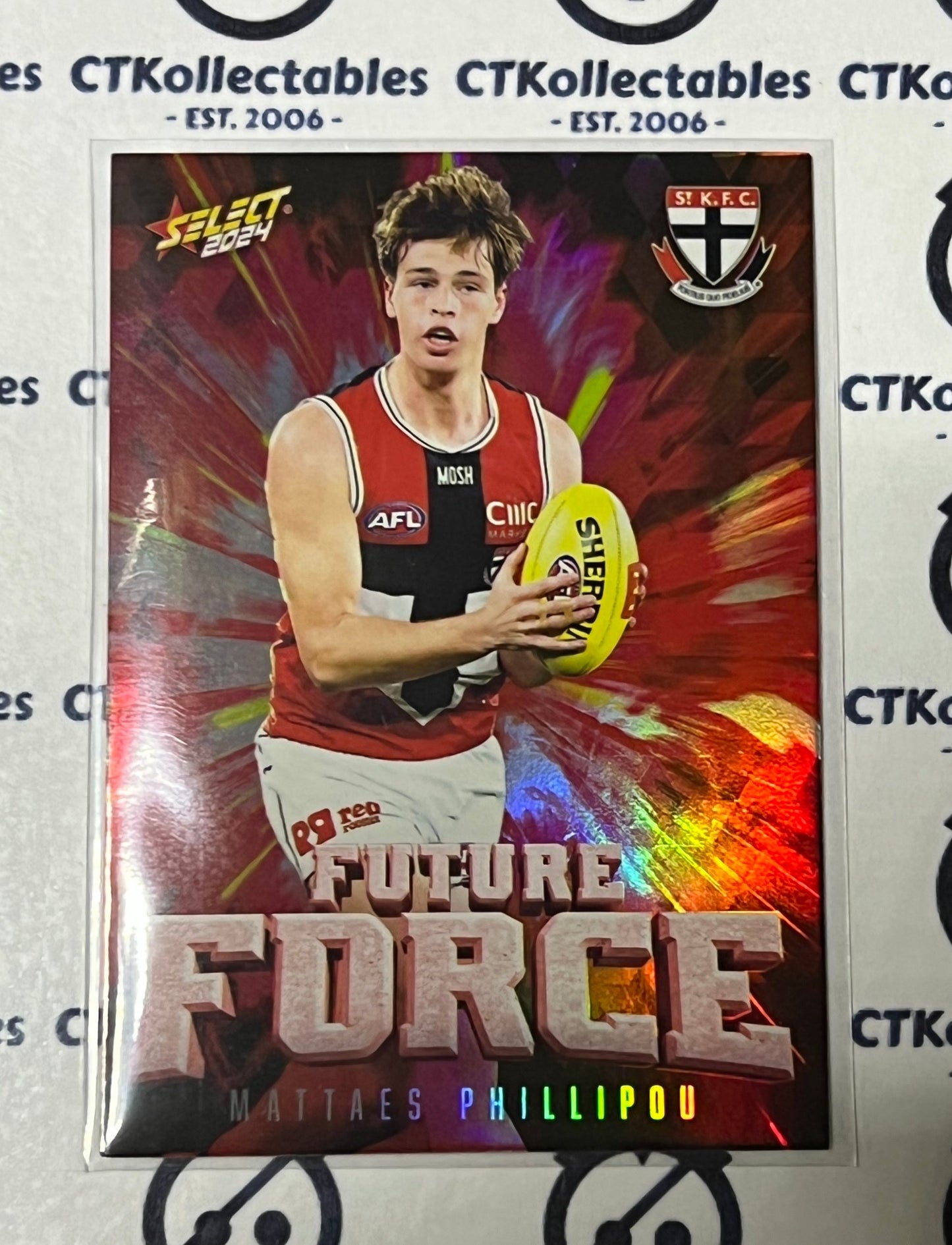 2024 AFL SELECT FOOTY STARS MATTAES PHILLIPOU # FF73 FUTURE FORCE ST. KILDA SAINTS