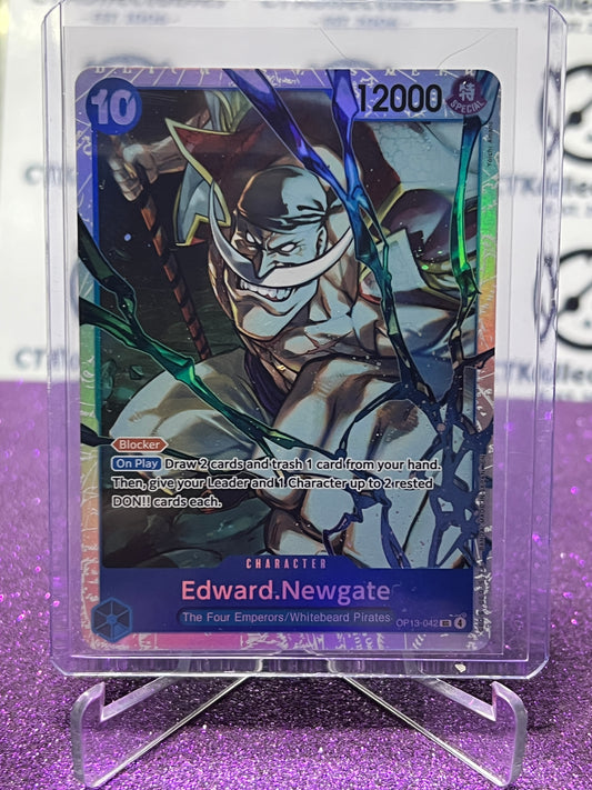 2025 ONE PIECE CARRYING ON HIS WILL EDWARD.NEWGATE # OP13-042 SR FOIL ENGLISH TRADING GAME CARD