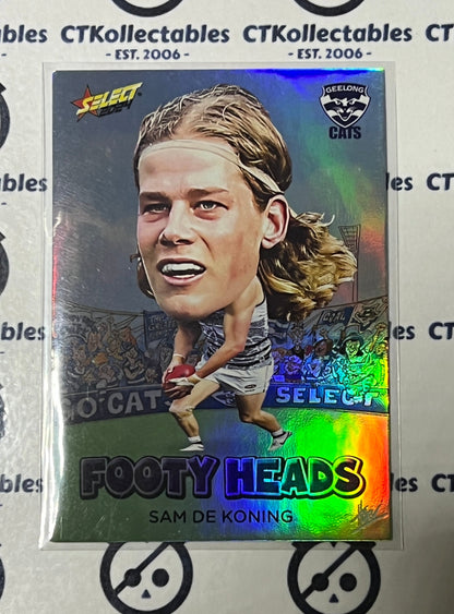 2024 AFL SELECT FOOTY STARS SAM DE KONING # FH32 FOOTY HEADS GEELONG CATS