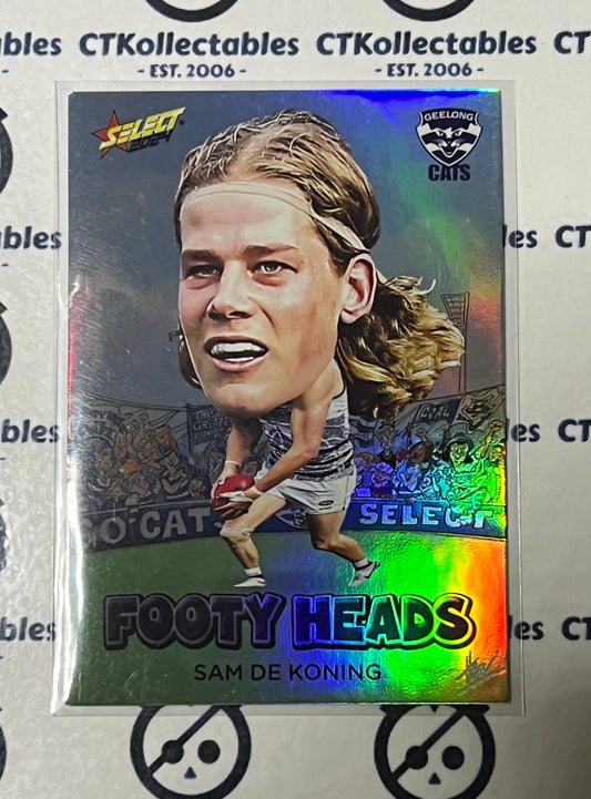 2024 AFL SELECT FOOTY STARS SAM DE KONING # FH32 FOOTY HEADS GEELONG CATS