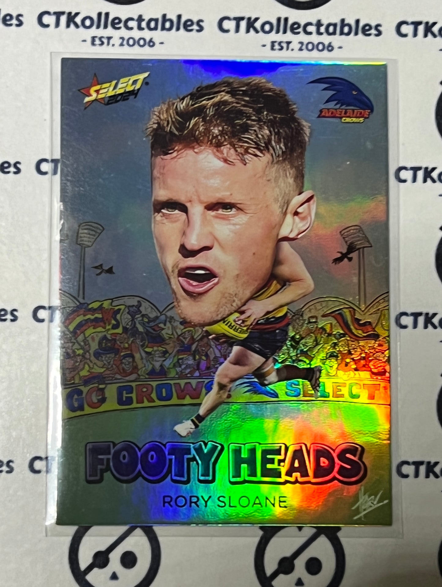 2024 AFL SELECT FOOTY STARS RORY SLOANE # FH4 FOOTY HEADS ADELAIDE CROWS