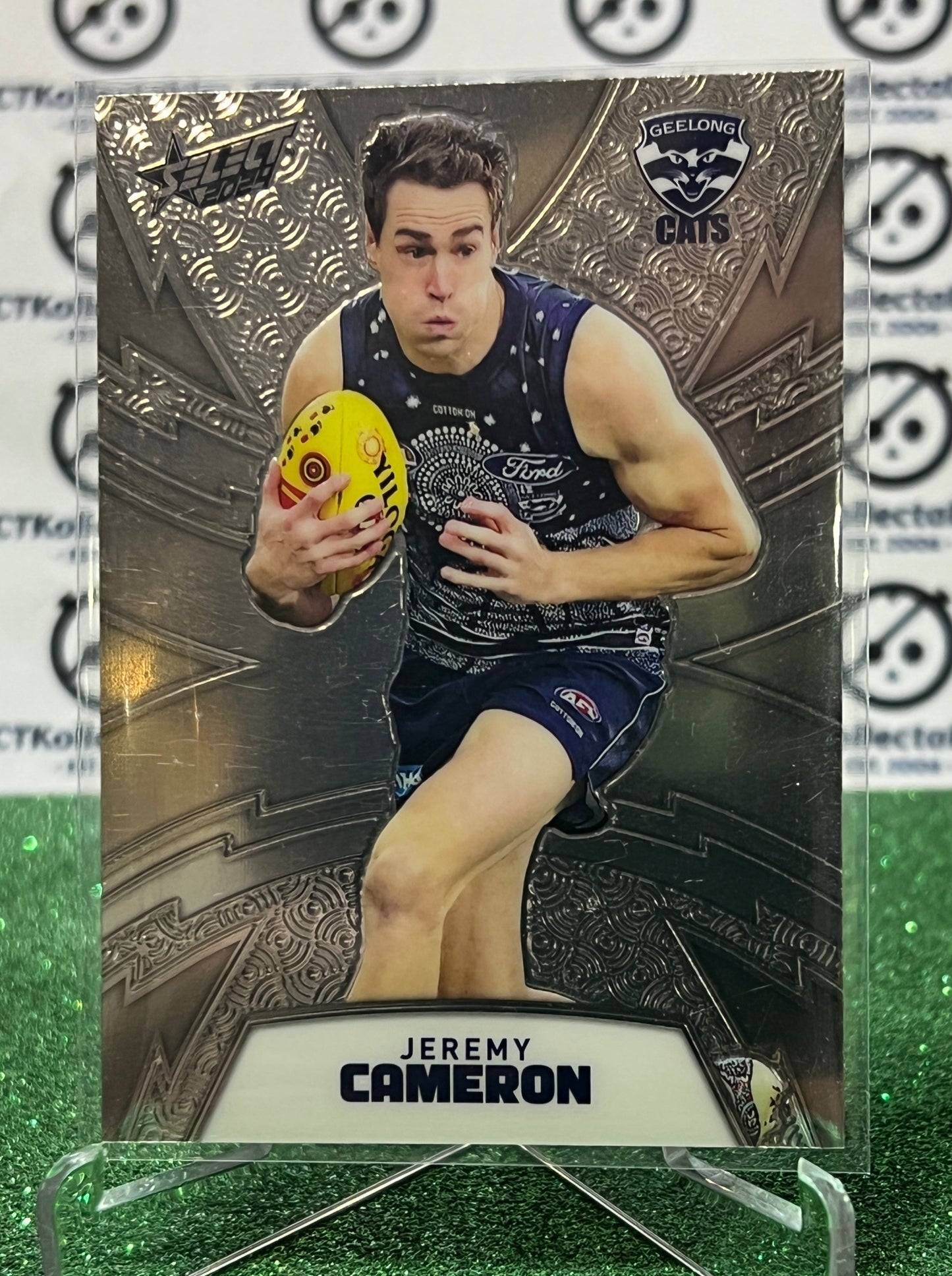 2024 AFL SELECT FOOTY STARS JEREMY CAMERON # LTR63 LUMINOUS /299 THUNDERBOLT REFRACTOR GEELONG CATS