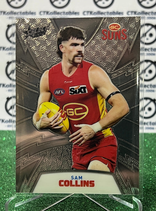 2024 AFL SELECT FOOTY STARS SAM COLLINS # LTR84 LUMINOUS /299 THUNDERBOLT REFRACTOR GC SUNS