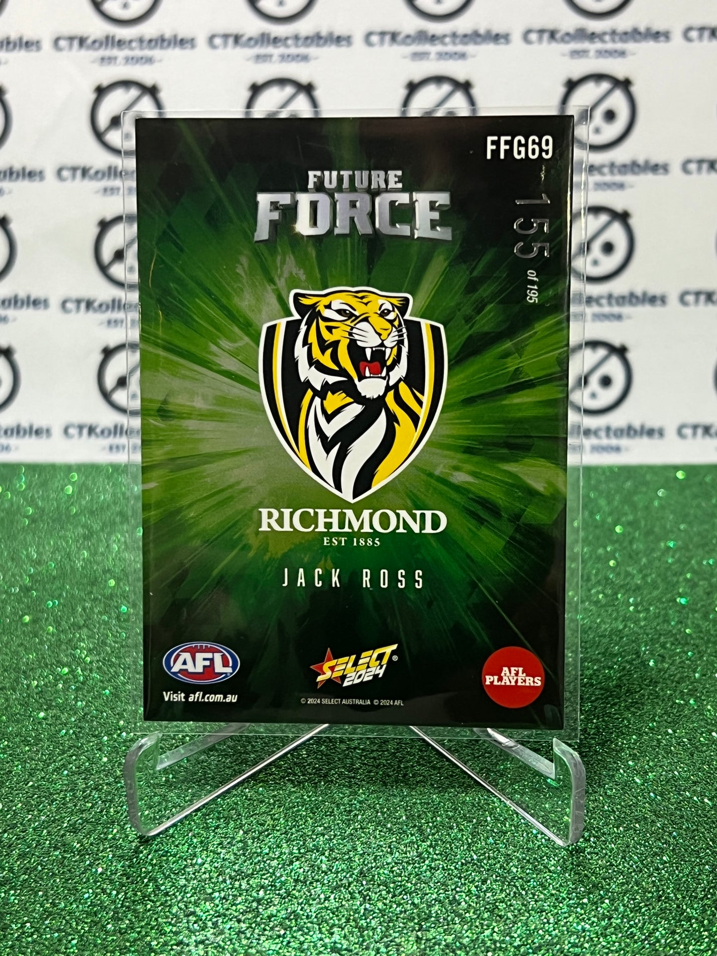 2024 AFL SELECT FOOTY STARS JACK ROSS # FFG69 FUTURE FORCE 155 RICHMOND TIGERS