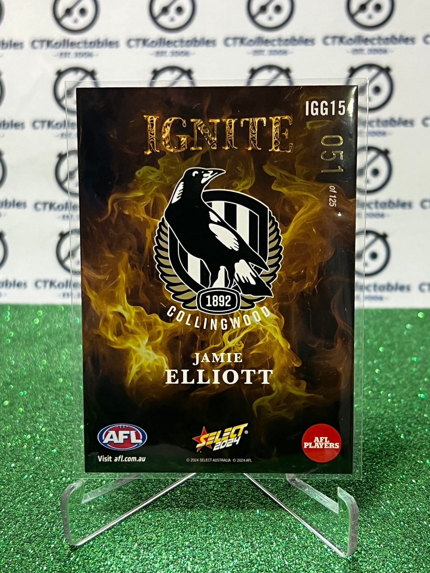 2024 AFL SELECT FOOTY STARS JAMIE ELLIOTT # IGG15 IGNITE 051 COLLINGWOOD MAGPIES