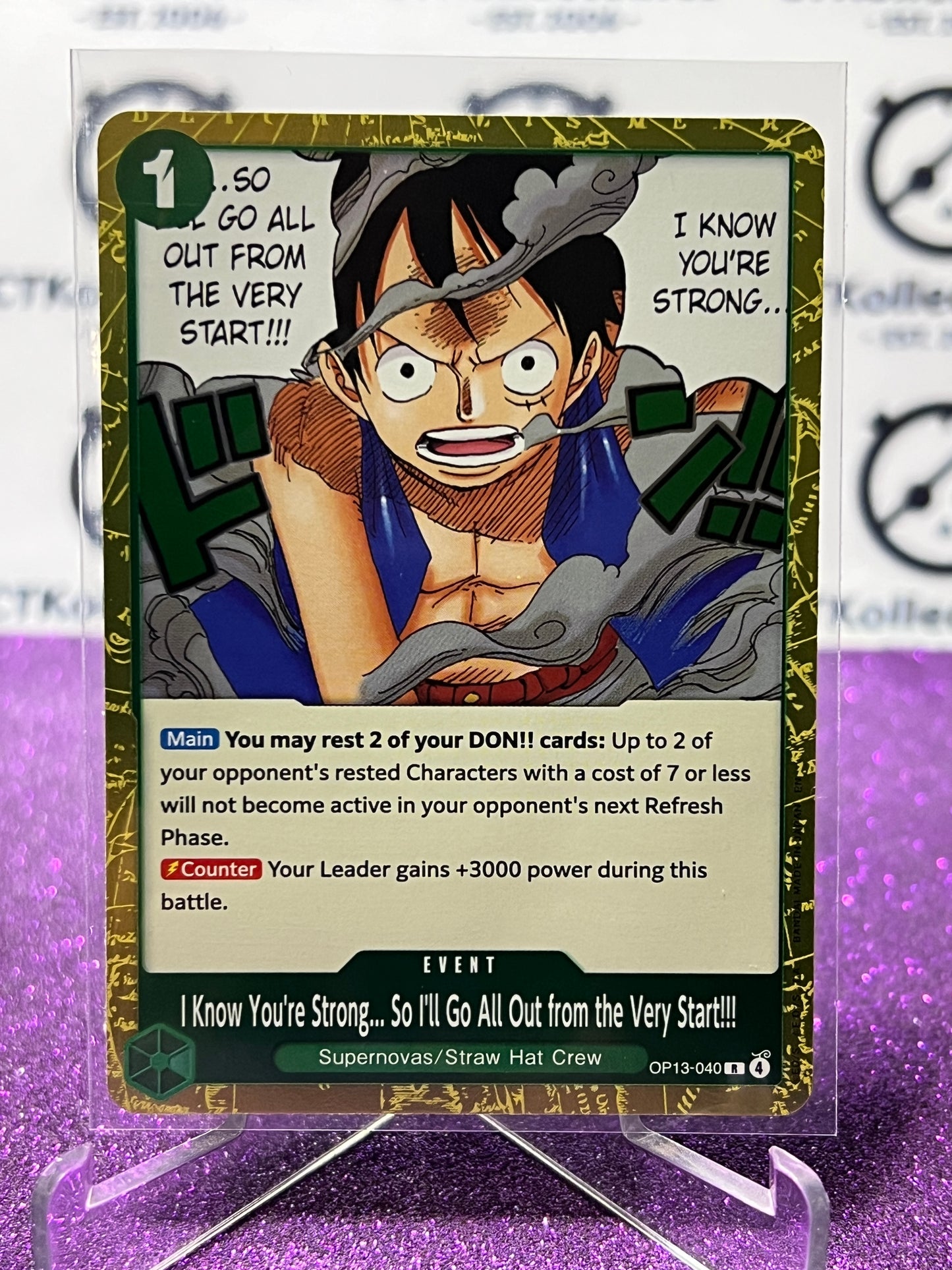 2025 ONE PIECE CARRYING ON HIS WILL I KNOW YOUR STRONG.. # OP13-040 R FOIL ENGLISH TRADING GAME CARD