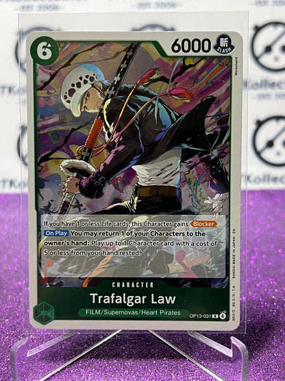 2025 ONE PIECE CARRYING ON HIS WILL TRAFALGAR LAW # OP13-031 R FOIL ENGLISH TRADING GAME CARD
