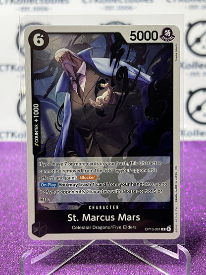 2025 ONE PIECE CARRYING ON HIS WILL ST. MARCUS MARS # OP13-091 R FOIL ENGLISH TRADING GAME CARD