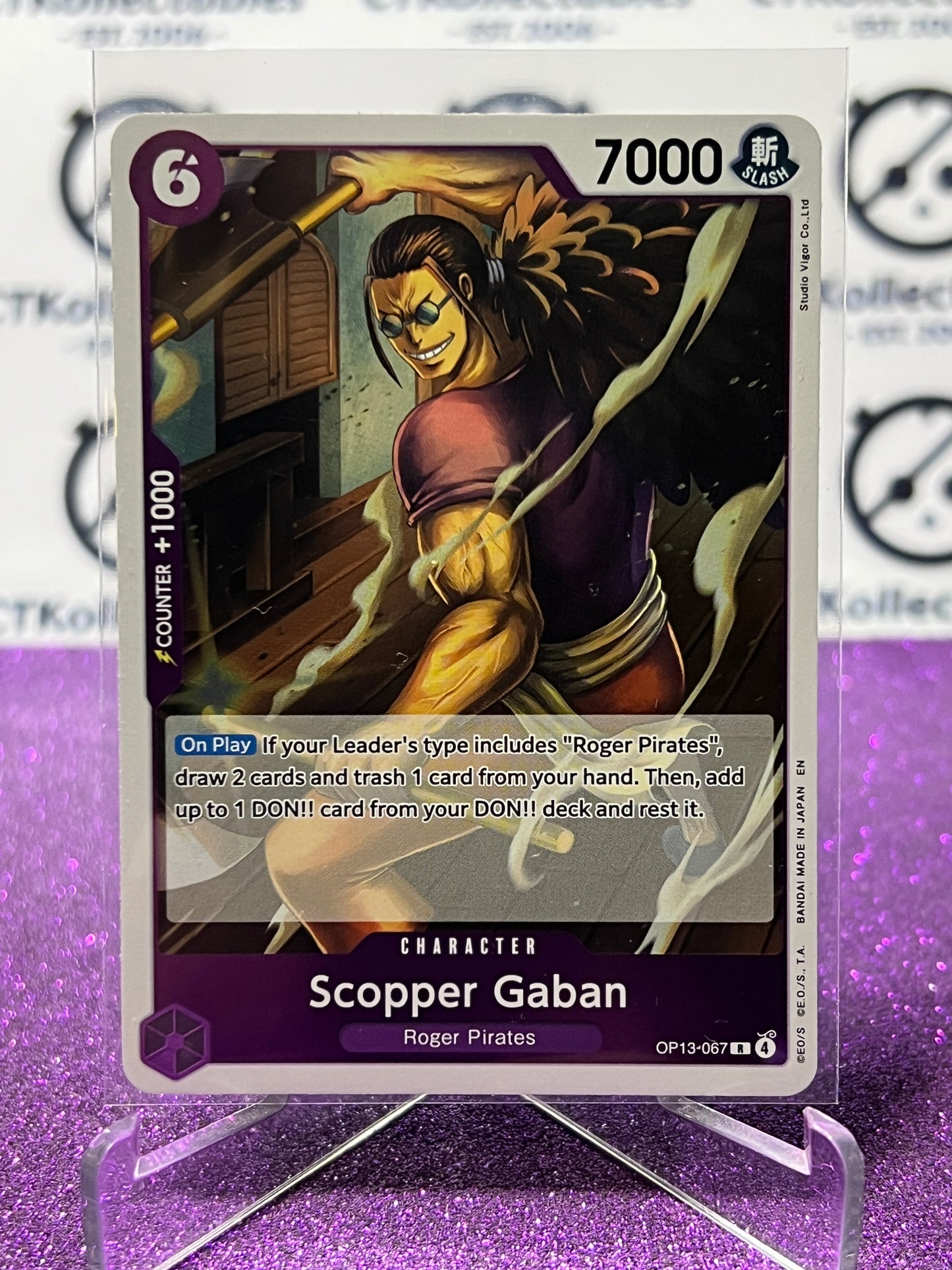 2025 ONE PIECE CARRYING ON HIS WILL SCOPPER GABAN # OP13-067 R FOIL ENGLISH TRADING GAME CARD