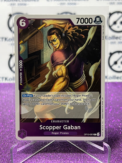 2025 ONE PIECE CARRYING ON HIS WILL SCOPPER GABAN # OP13-067 R FOIL ENGLISH TRADING GAME CARD